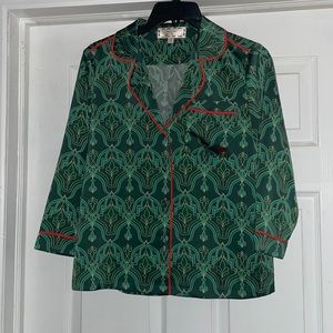 Silky Pajama-Style Top